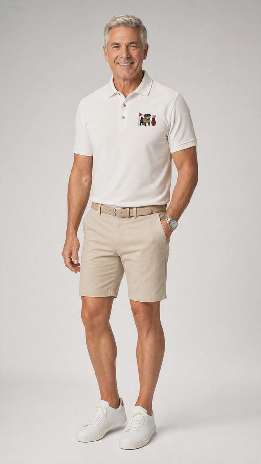 Black Pug Golfer - Embroidered Polo Shirt