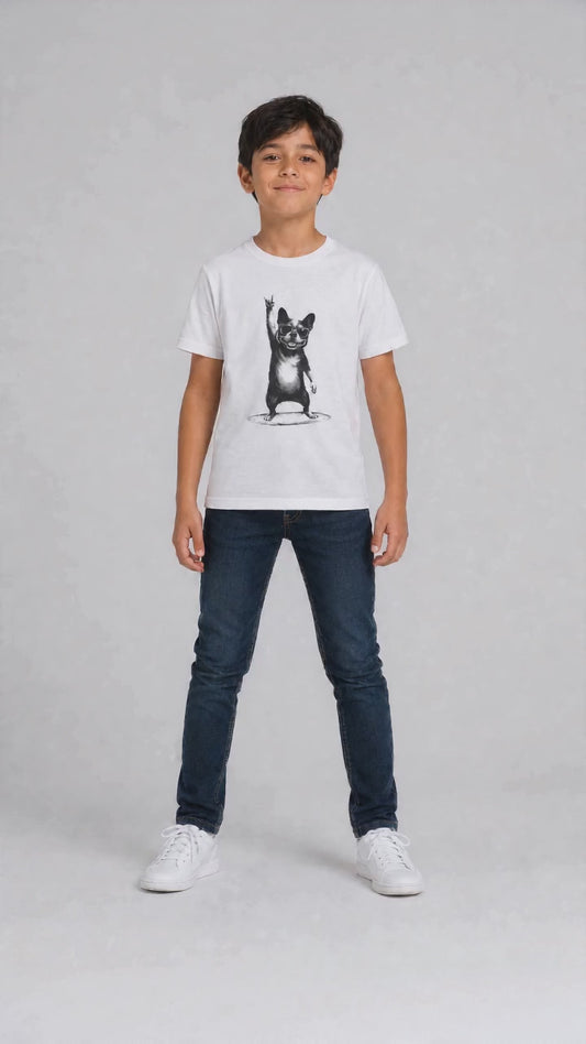 Cool Dog Kinder T-Shirt – Sonnenbrillen Hund Design