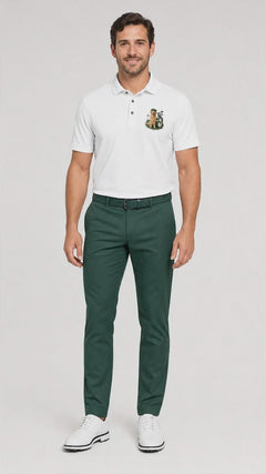 Golden Retriever Golfer – Besticktes Polo-Shirt