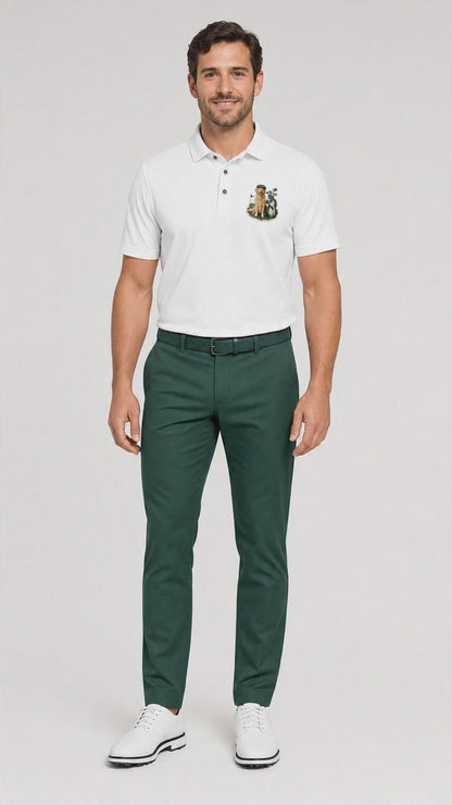 Golden Retriever Golfer - Embroidered Polo Shirt