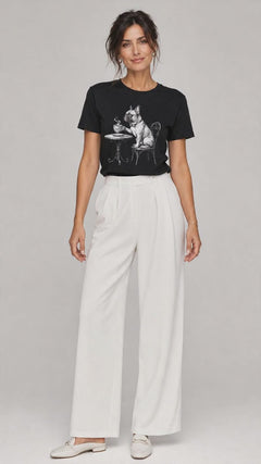 French Bulldog Cafe T-Shirt - Dog & Coffee Lover Tee