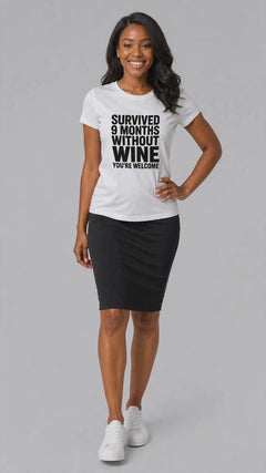 Mama T-Shirt – 9 Monate ohne Wein