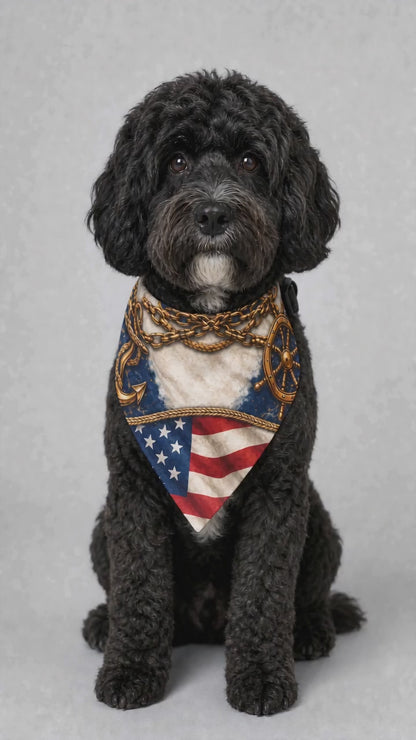 Nautical American Flag Dog Bandana Collar