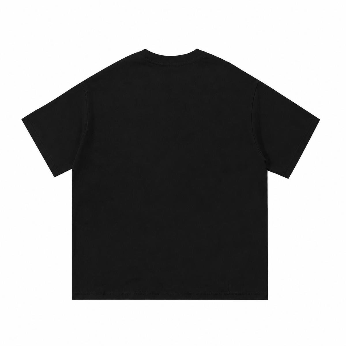 Putting dachshund golf T-shirt, blank back flatlay. Color: Black
