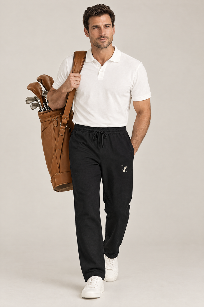 Swing Dachshund Golf Sweatpants, Black & Navy