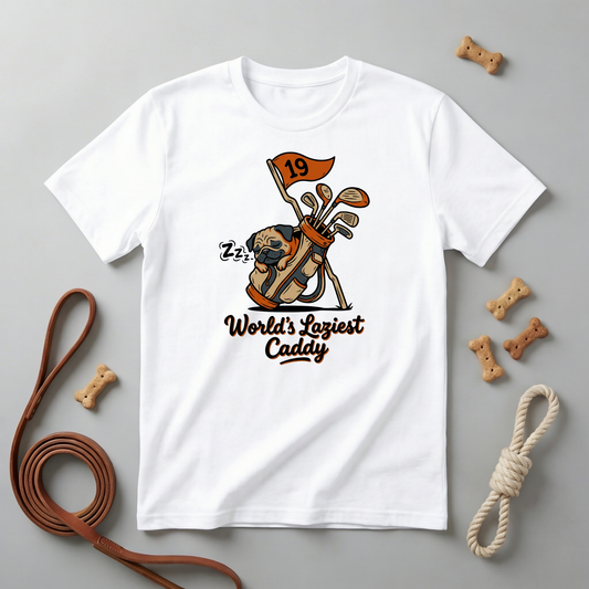 T-Shirt Pug - World's Laziest Caddy Golf